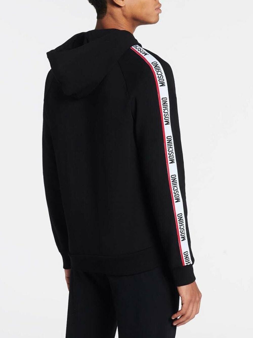 Moschino Underbear Full Zip Cotton Sweatshirt Black