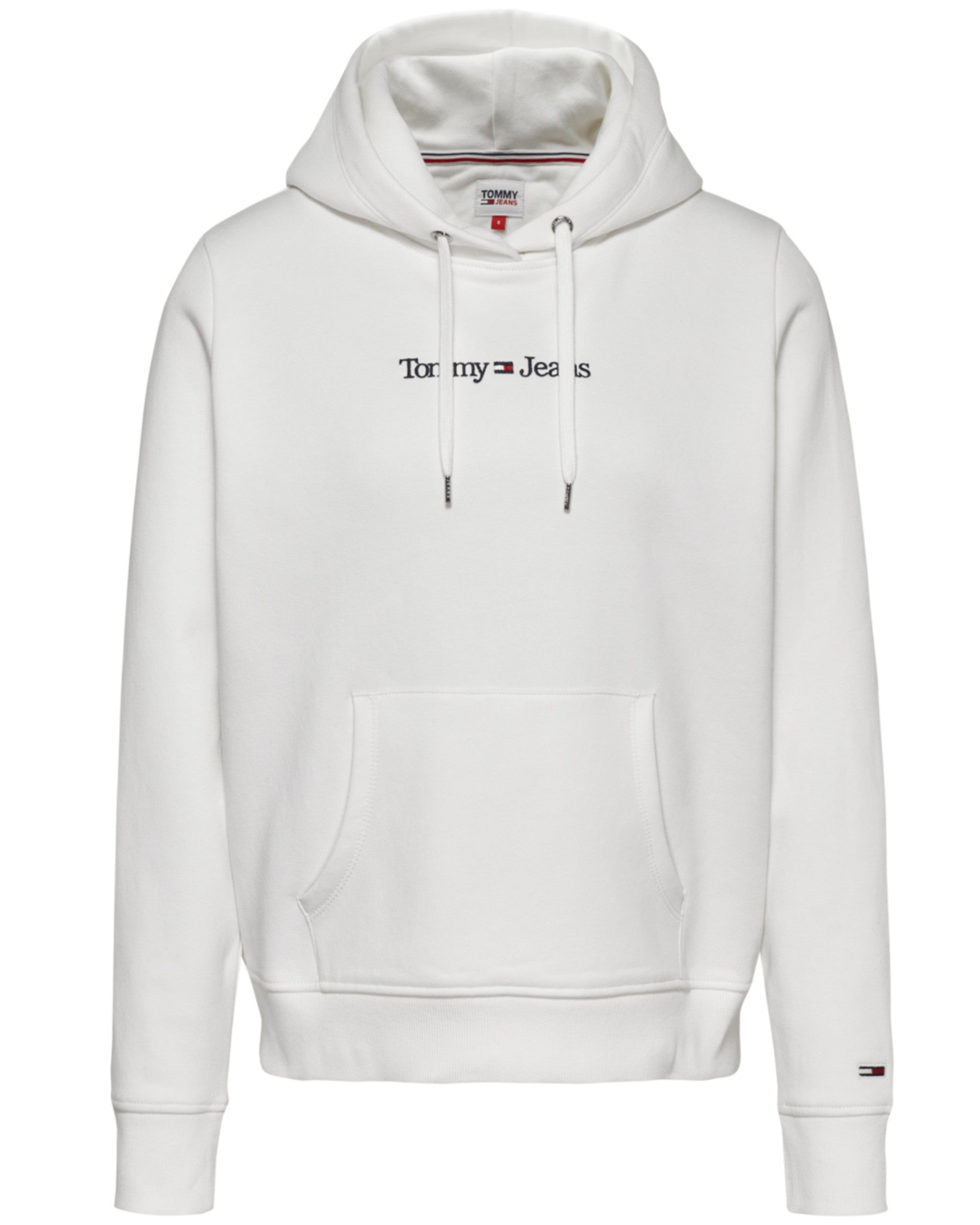 Tommy Jeans Felpa con Cappuccio Linear Serif Riciclato Beige