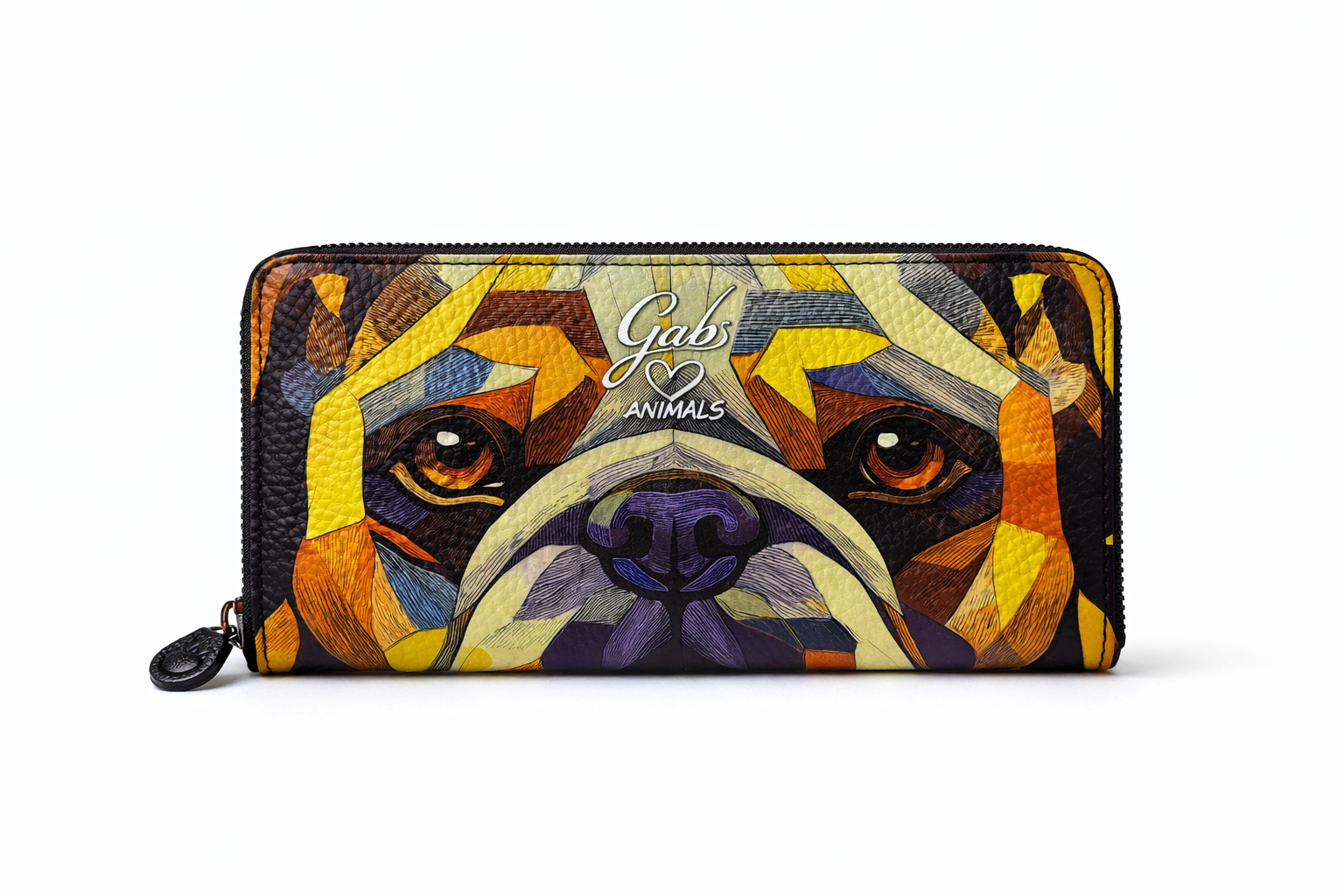 Gabs Portafoglio portamonete slot card zip around Pelle Gmoney17 Bull TRIP - BULLDOG GIALLO