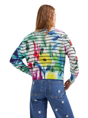 Desigual Pullover A Maglia Piatta Fantasia Multicolore Donna