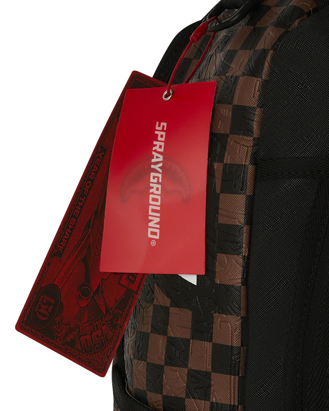 Sprayground Zaino Big Backpack Scuola City Viaggio Shark check embossed b8232