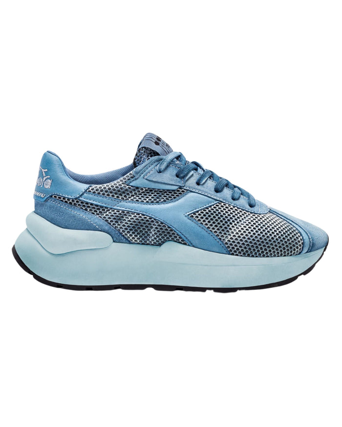 Diadora Heritage Sneaker Low Mercury Elite Dip-Dye in Pelle Azzurro Tie-Dye 1