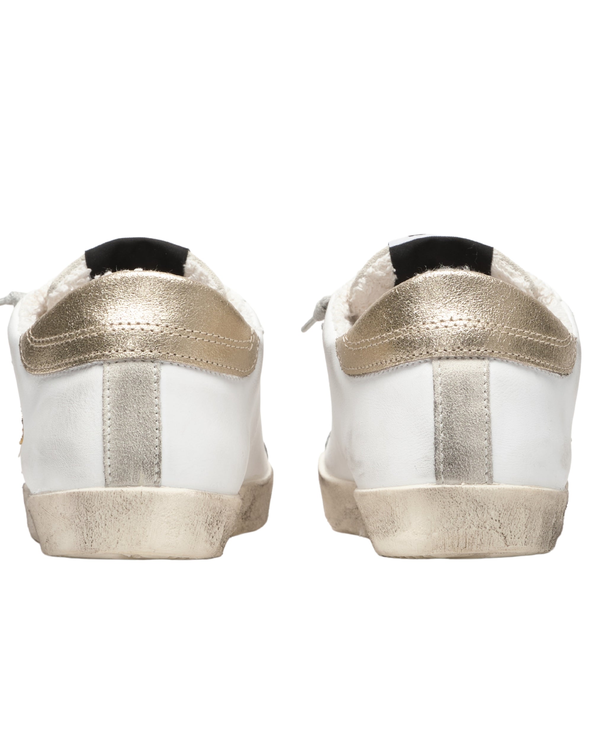 2Star Sneakers One Star White Leather Gold Glitter Details