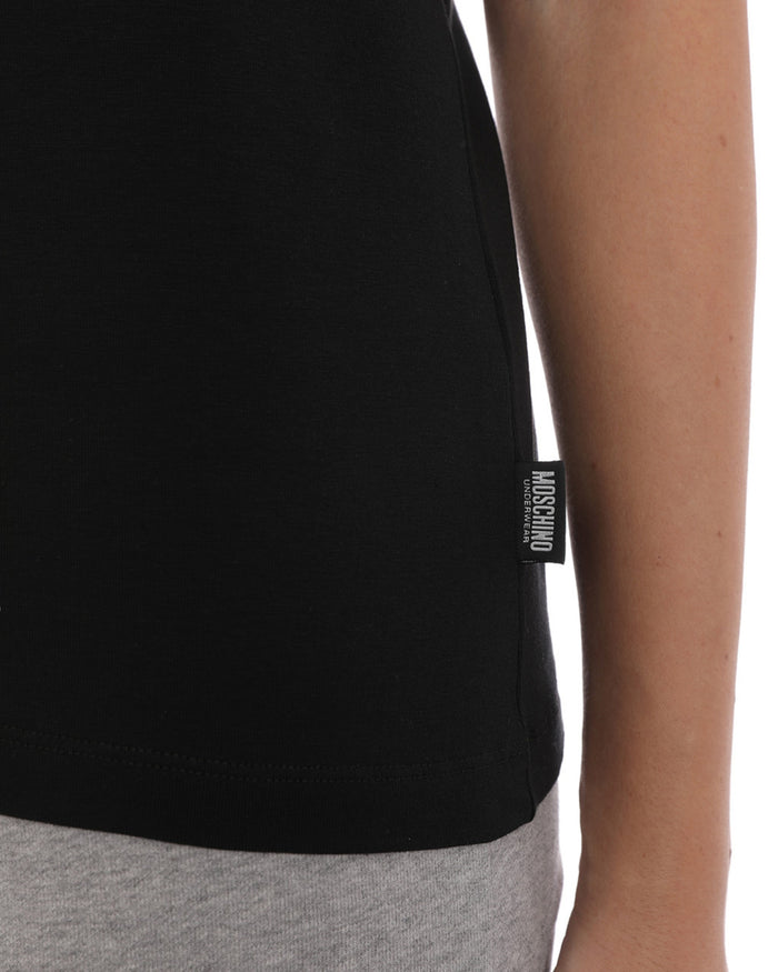 Moschino Underbear T-Shirt Stretch Jersey Big Logo Teddy Bear Nero 5