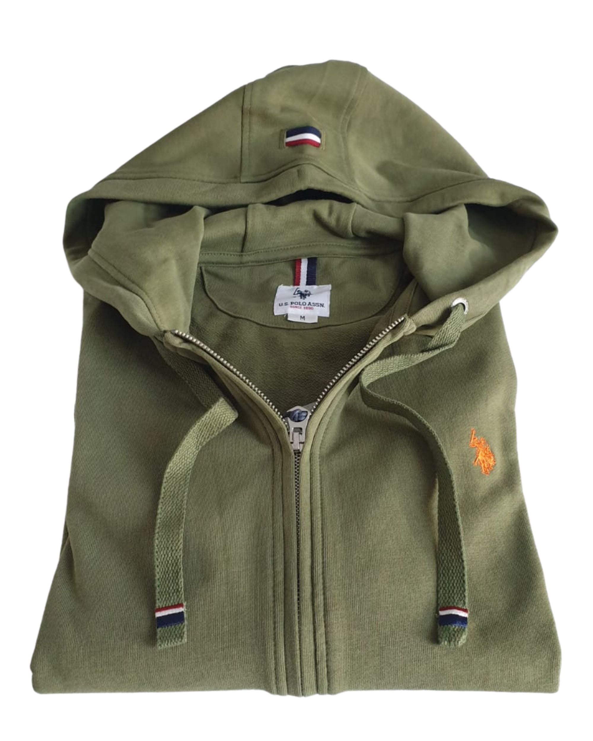 U.s. Polo Assn. Full Zip Con Cappuccio Verde Uomo