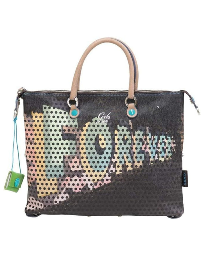 Gabs Handbag With Colorful Print Grey Woman 1