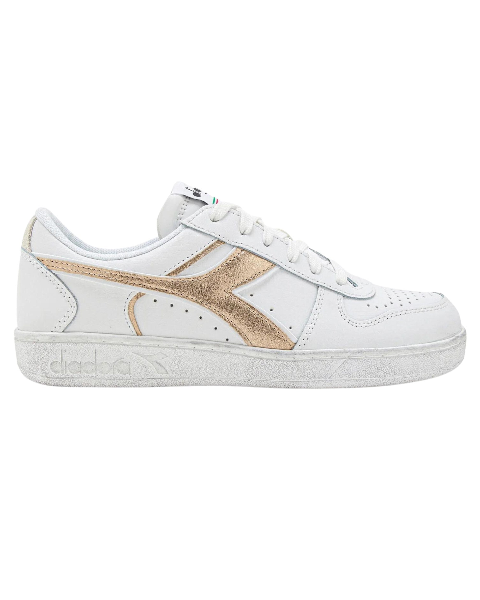 Diadora Shoes Magic Basket Low Metal Ecopelle and Leather White