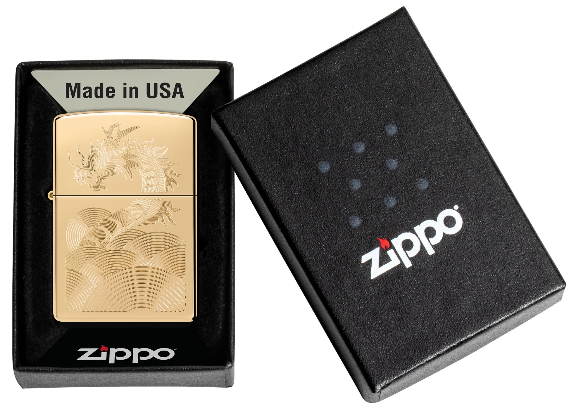 Zippo accendino Special Limited Edition 46822 drago oro inciso auto engrave