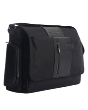 Piquadro Messenger Bag Laptop 14 Leather And Fabric Black Men