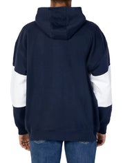 Tommy Jeans Felpa Skater Serif Linear Cotone Blu