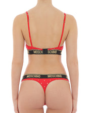 Moschino Underbear Red Cotton Underwear Set