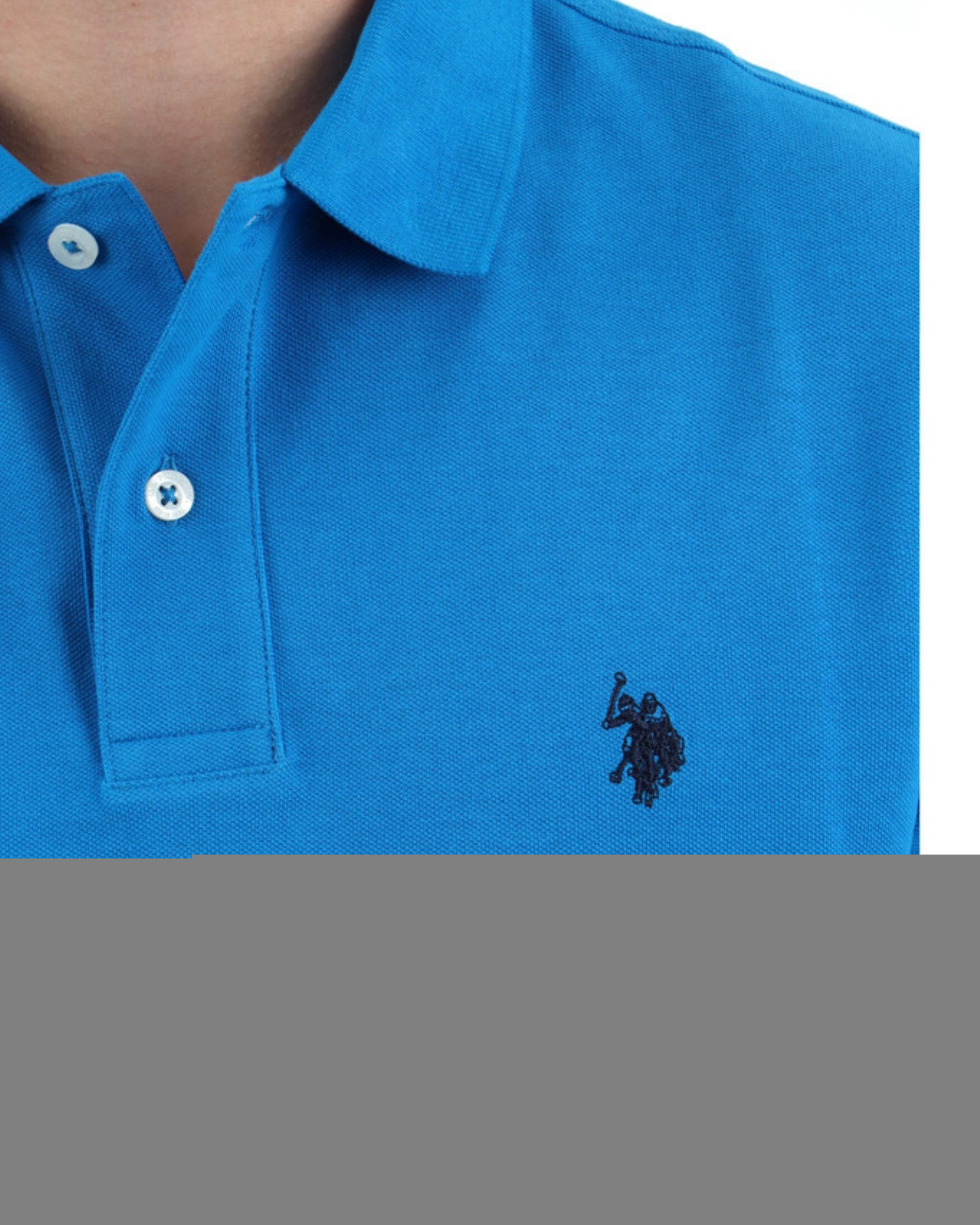 US Polo Assn. T-Shirt Logo Front and Back Cotton Blue