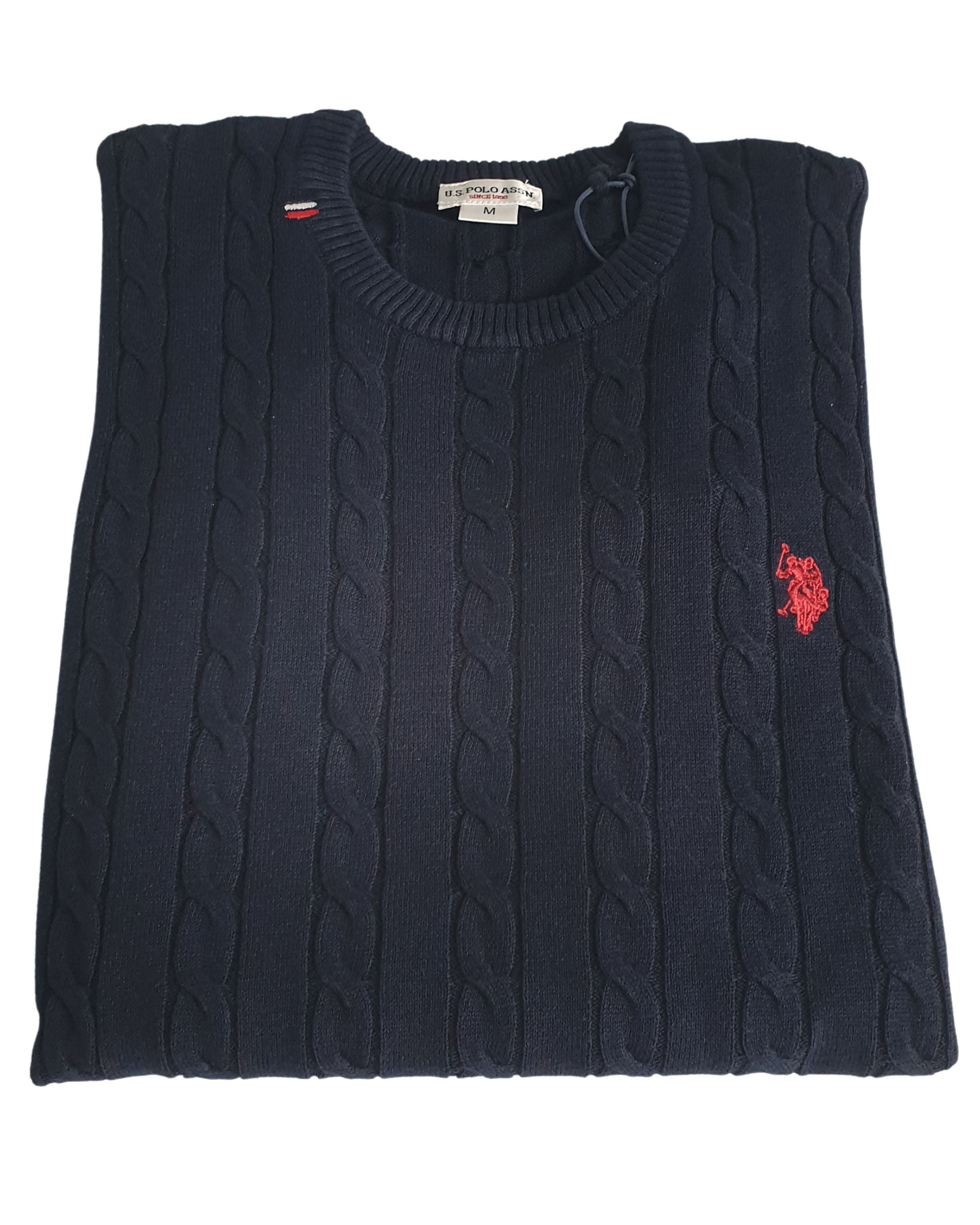 U.s. Polo Assn. Girocollo Treccia Blu Uomo