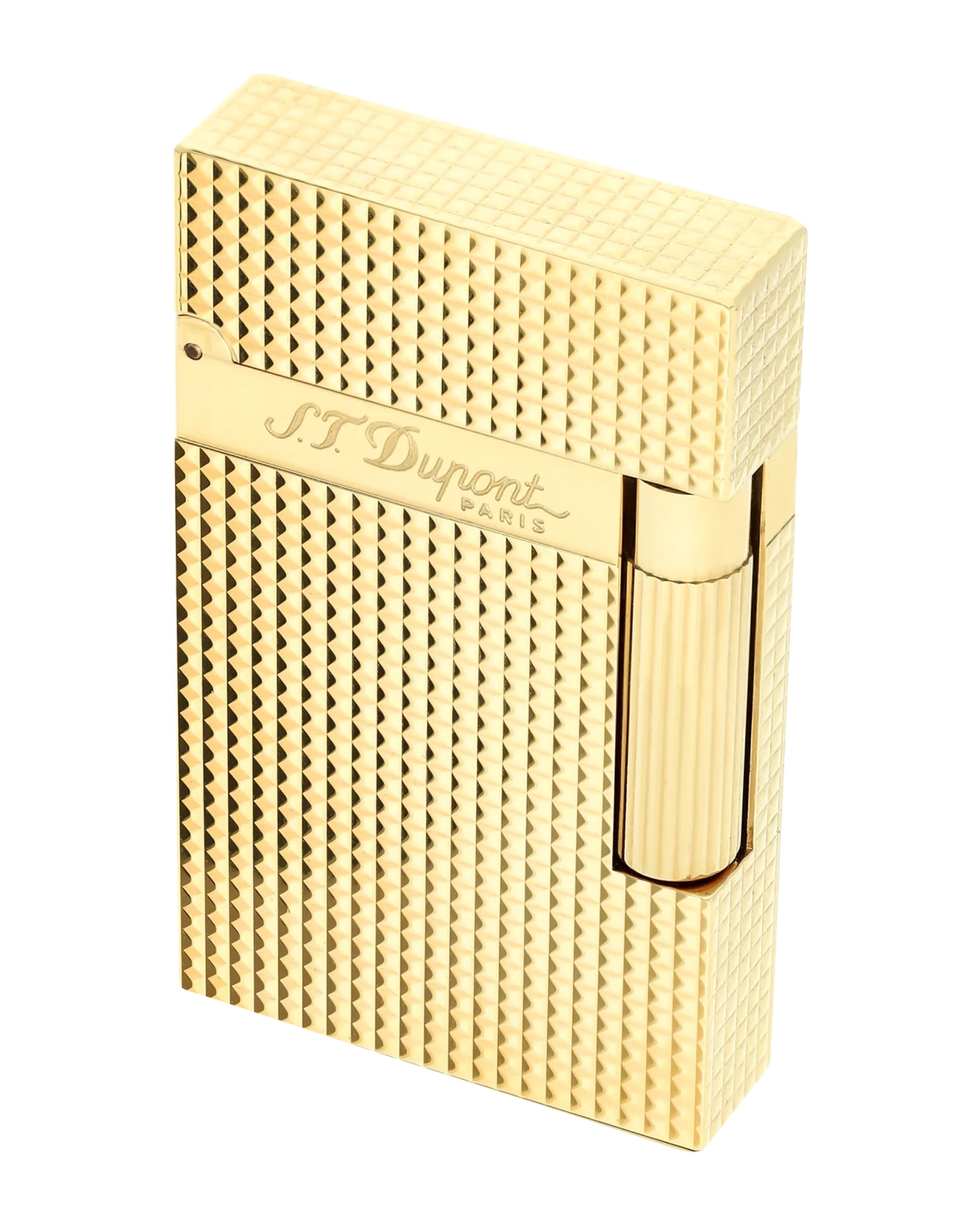 Stdupont Double Flame Diamond Plated Gold Unisex