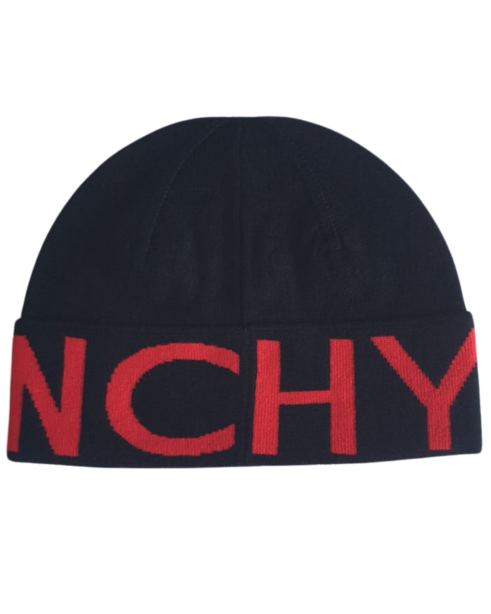 Givenchy Beanie Hat Big Logo Wool Black 2