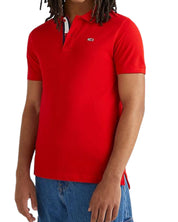 Tommy Jeans Polo Logo Fronte Cotone Rosso