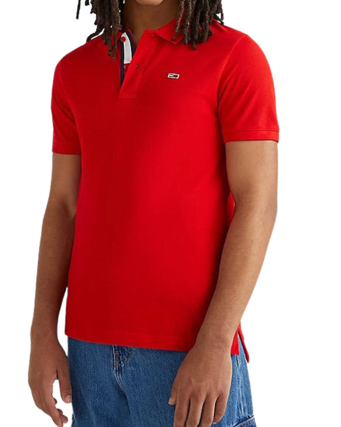 Tommy Jeans Polo Logo Front Cotton Red 3