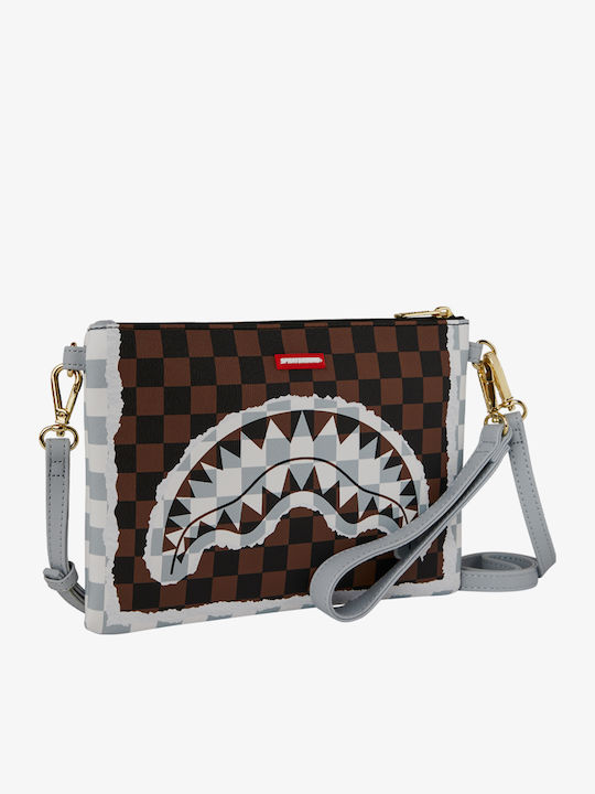 Sprayground Borsa pochette Crossbody Bag clutch pochette polsiera cream brown tear