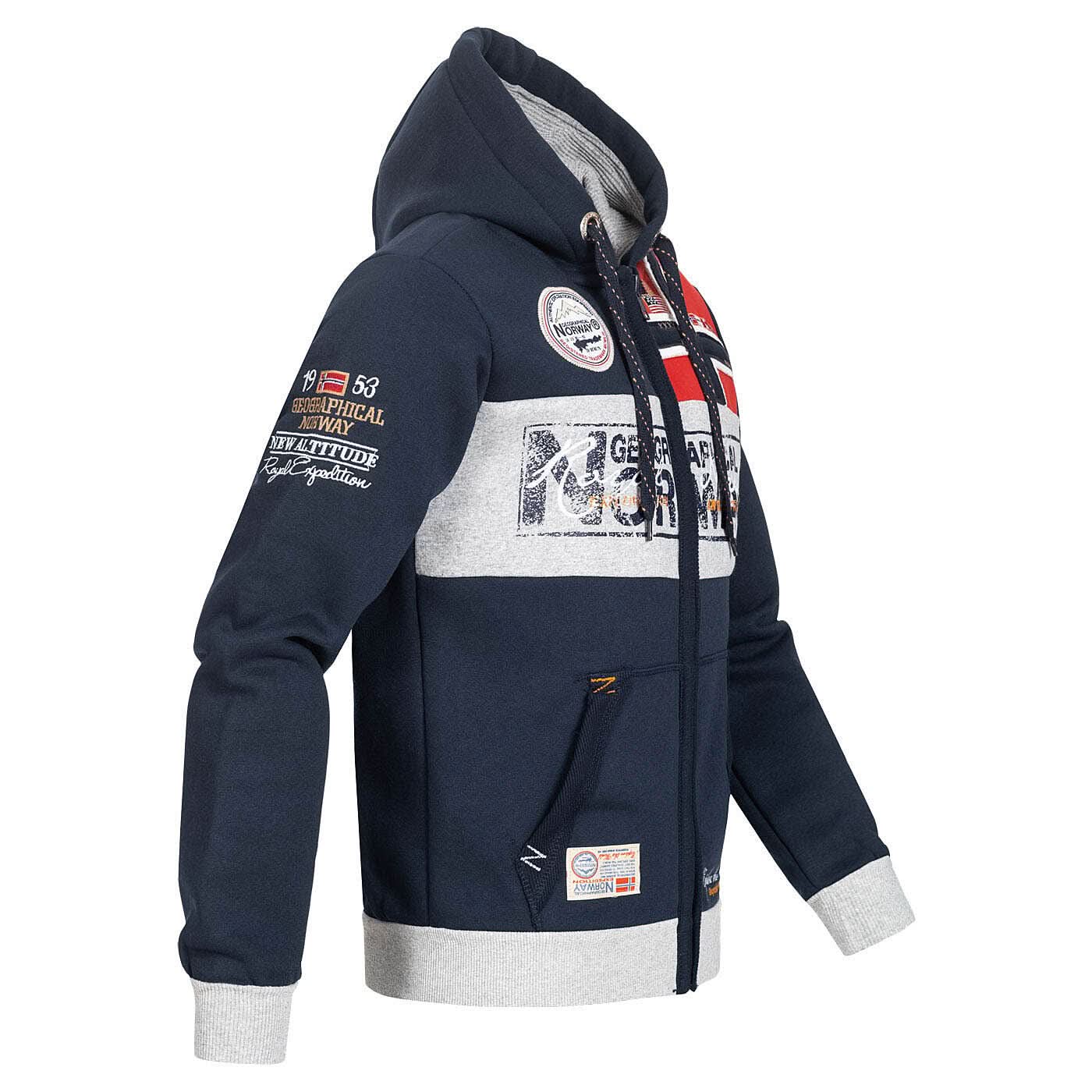 Geographical Norway Sweater Hood Sport City Urban Blue Men