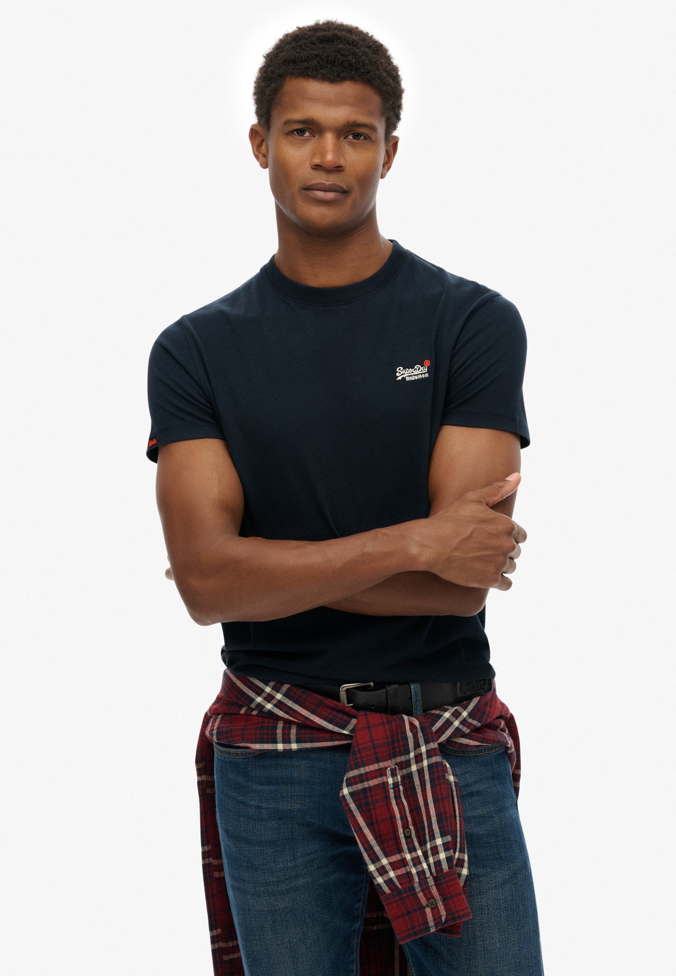 Superdry T-shirt Uomo Logo cotone manica corta navy blu