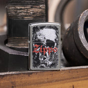Zippo accendino ricaricabile antivento Made in USA Teschio Logo 47002