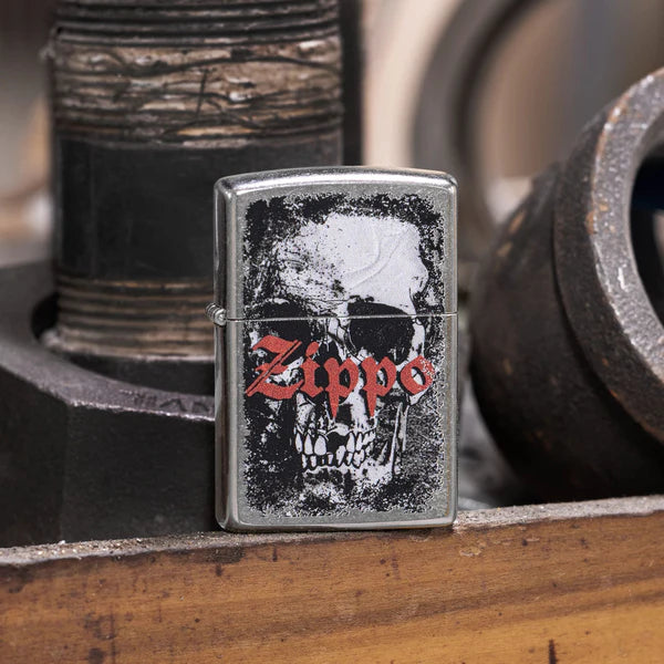 Zippo accendino ricaricabile antivento Made in USA Teschio Logo 47002