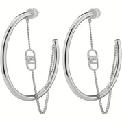 Liu Jo orecchini essential acciaio inossidabile silver logo 4 cm lj2775