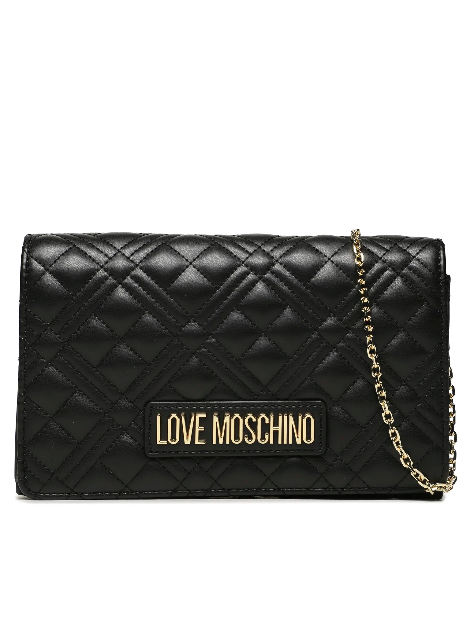 Love Moschino Love Quilted Borsetta Pochette Tracolla Da Sera Trapuntata Nero Donna
