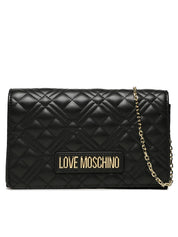 Love Moschino Love Quilted Borsetta Pochette Tracolla Da Sera Trapuntata Nero Donna