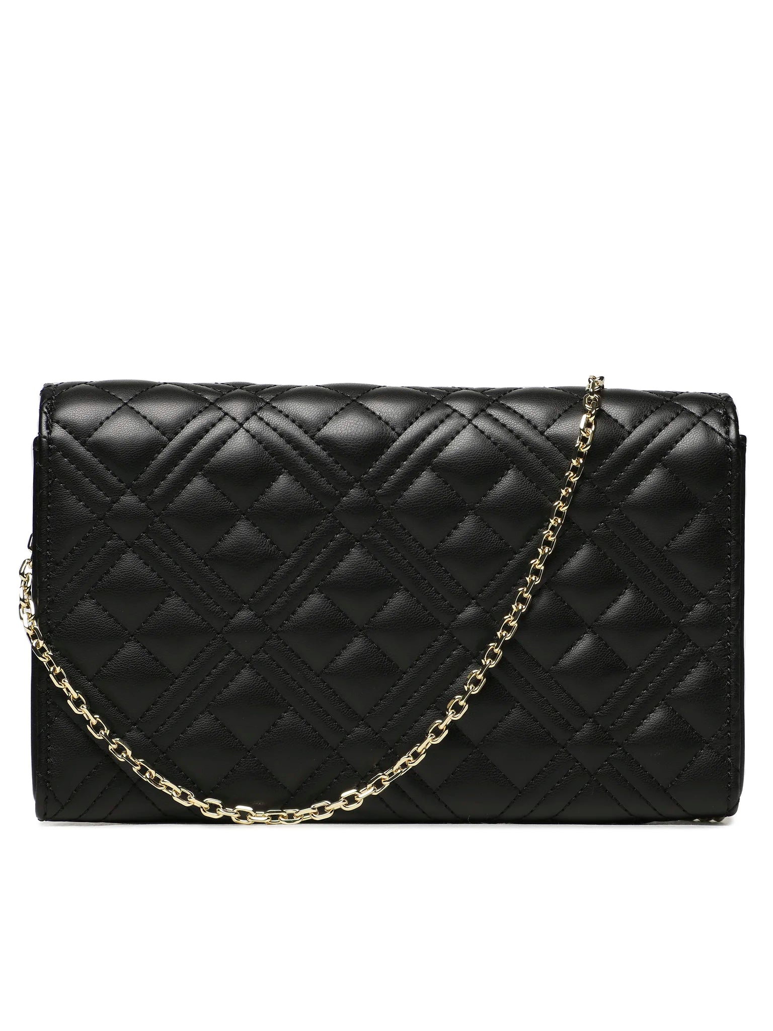 Love Moschino Love Quilted Borsetta Pochette Tracolla Da Sera Trapuntata Nero Donna