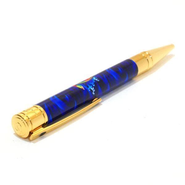 S.t.dupont Penna a sfera D Initial 'koi Fish' Blu limited edition 265005