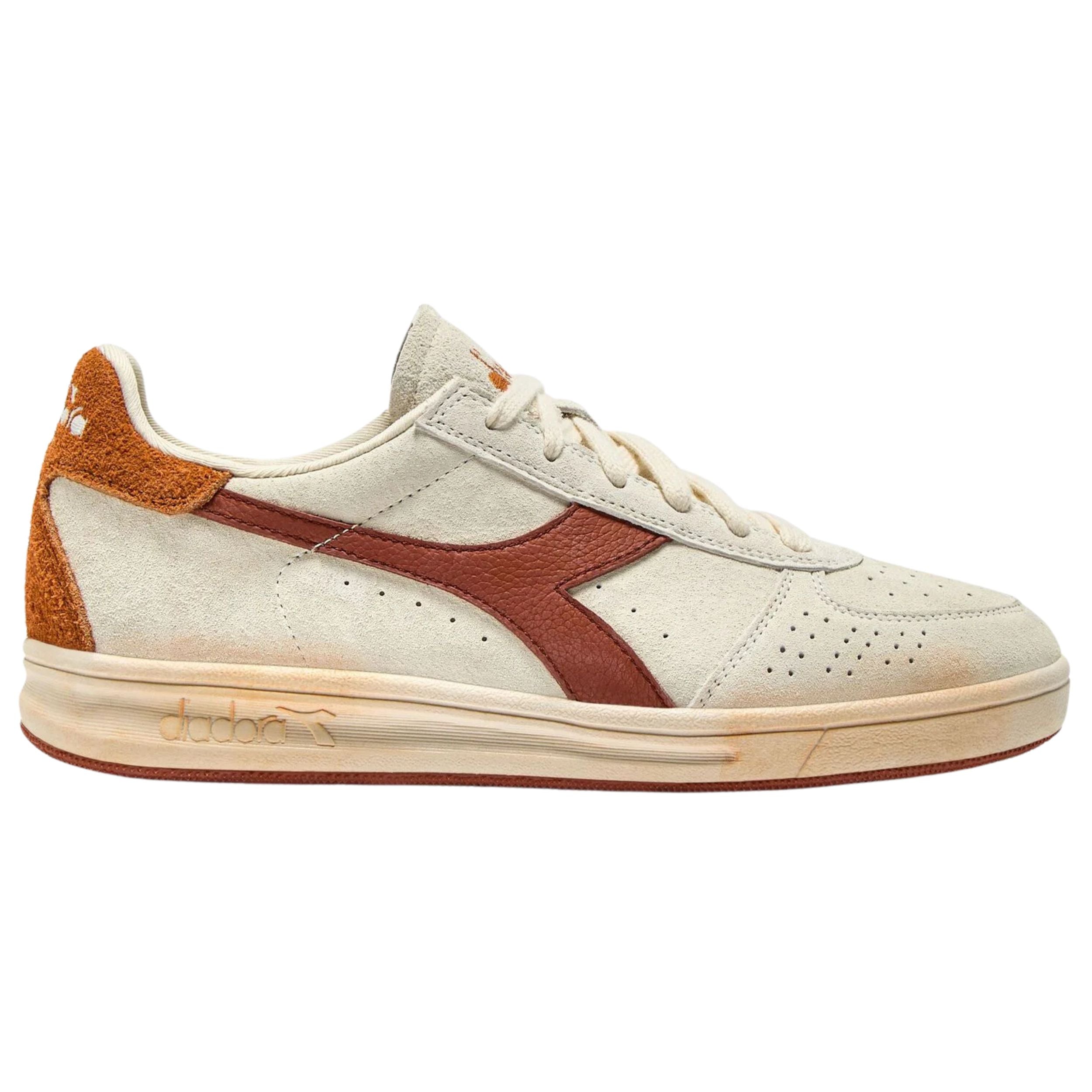 Diadora Heritage Sneaker B.Elite Ascesa in Pelle Premium Bianco Marrone Unisex