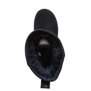 Gaelle Eskimo Boot Donna in Pelle Suede Nero con Pelliccia Interna