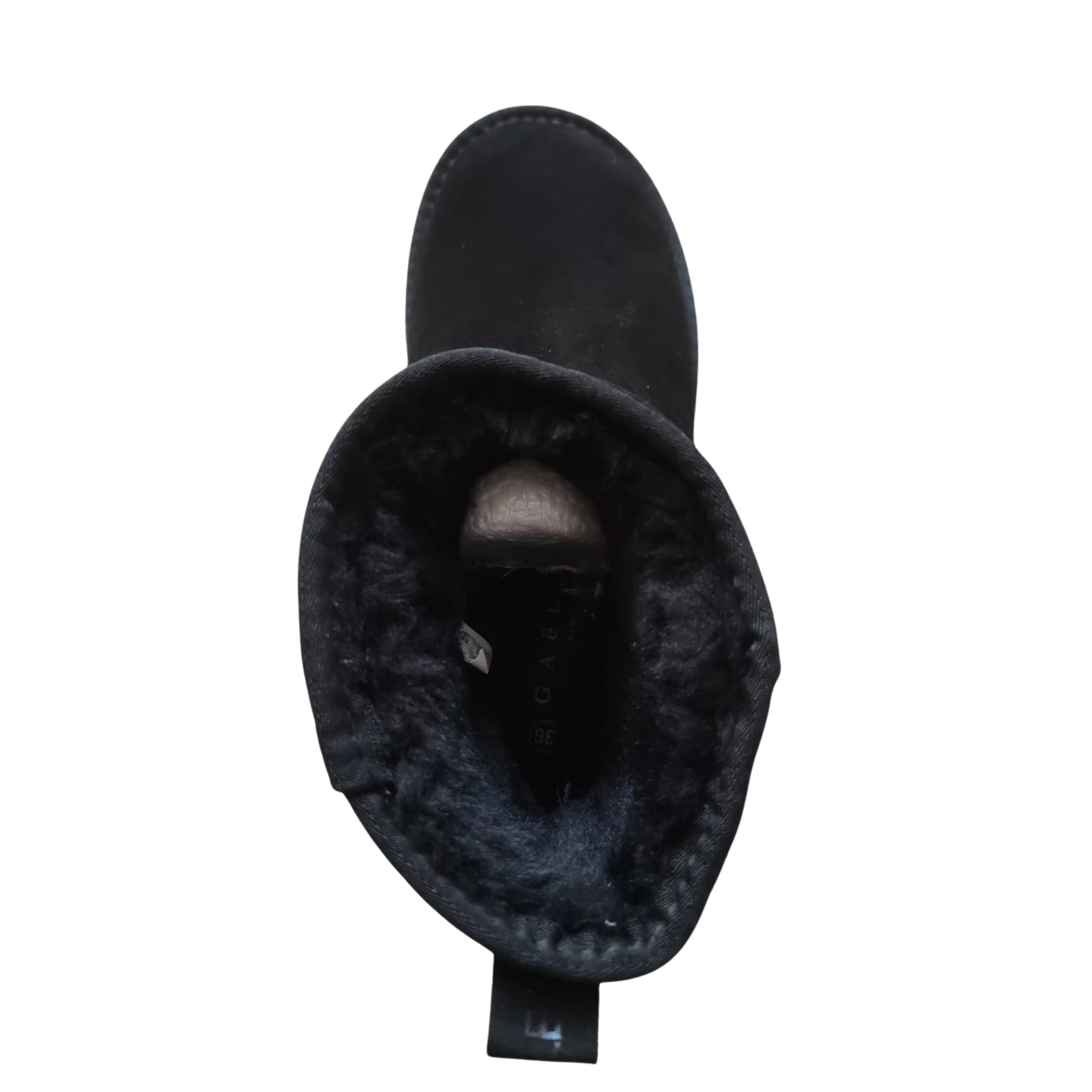 Gaelle Eskimo Boot Donna in Pelle Suede Nero con Pelliccia Interna