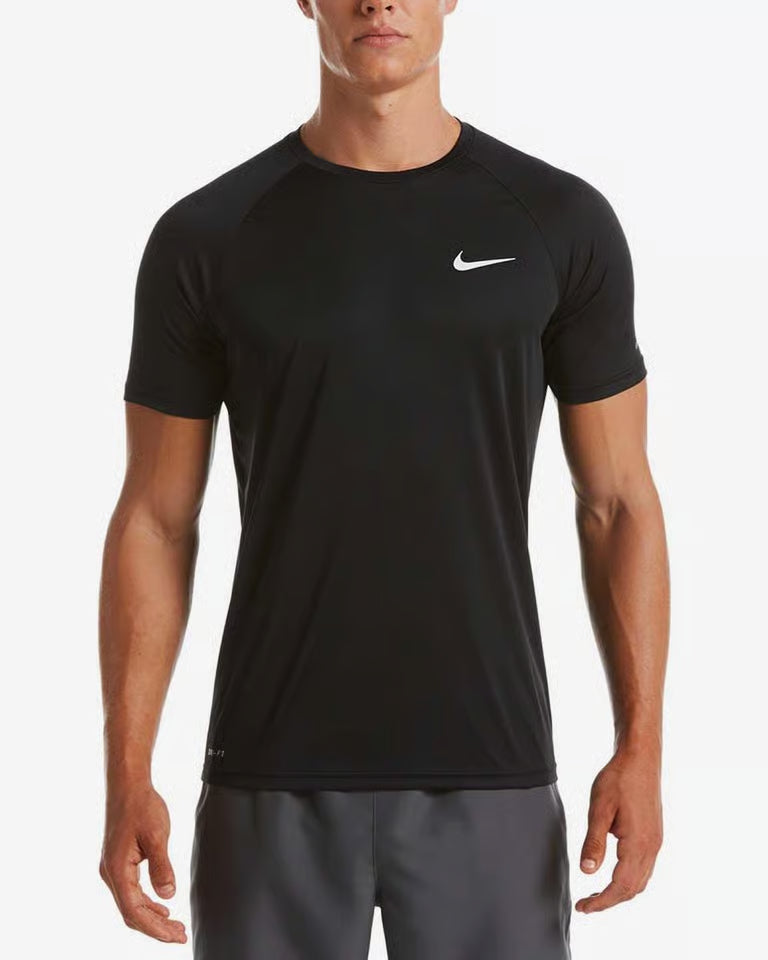 Nike Swim T-Shirt Short Sleeve Hydrogu NESSA586 Tessuto Tecnico Nero Uomo