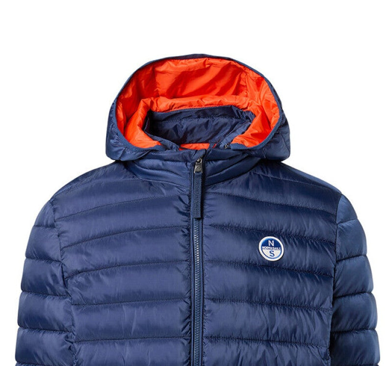 North Sails giacca ripstop giubbotto piumino cappuccio removibile 603307 - 0787 dark blue