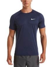 Nike Swim T-Shirt Short Sleeve Hydrogu NESSA586 Tessuto Tecnico Blu Navy Uomo