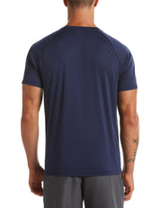 Nike Swim T-Shirt Short Sleeve Hydrogu NESSA586 Tessuto Tecnico Blu Navy Uomo