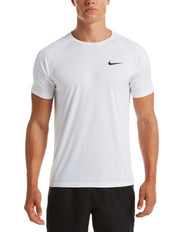 Nike Swim T-Shirt Short Sleeve Hydrogu NESSA586 Tessuto Tecnico Bianco Uomo