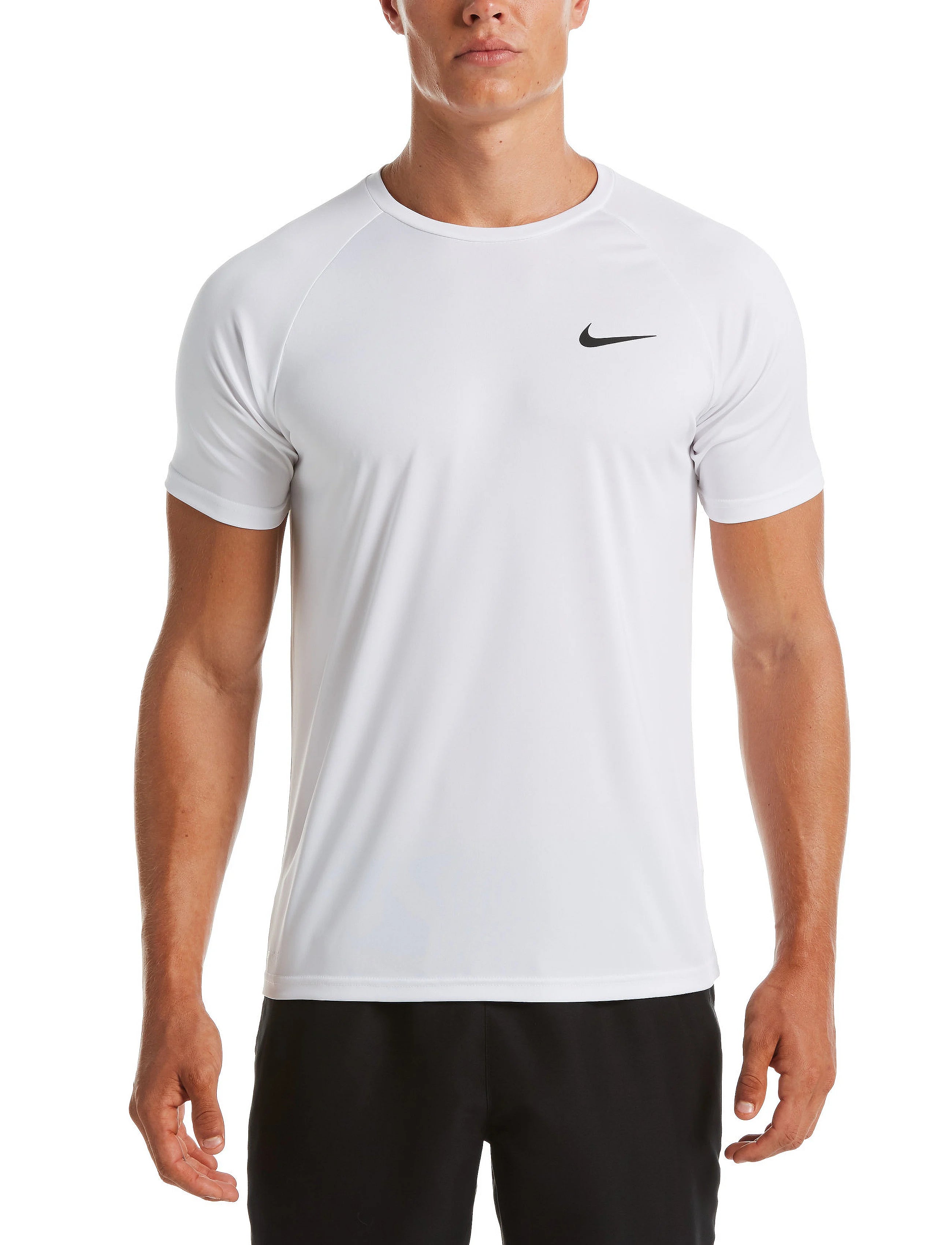 Nike Swim T-Shirt Short Sleeve Hydrogu NESSA586 Tessuto Tecnico Bianco Uomo