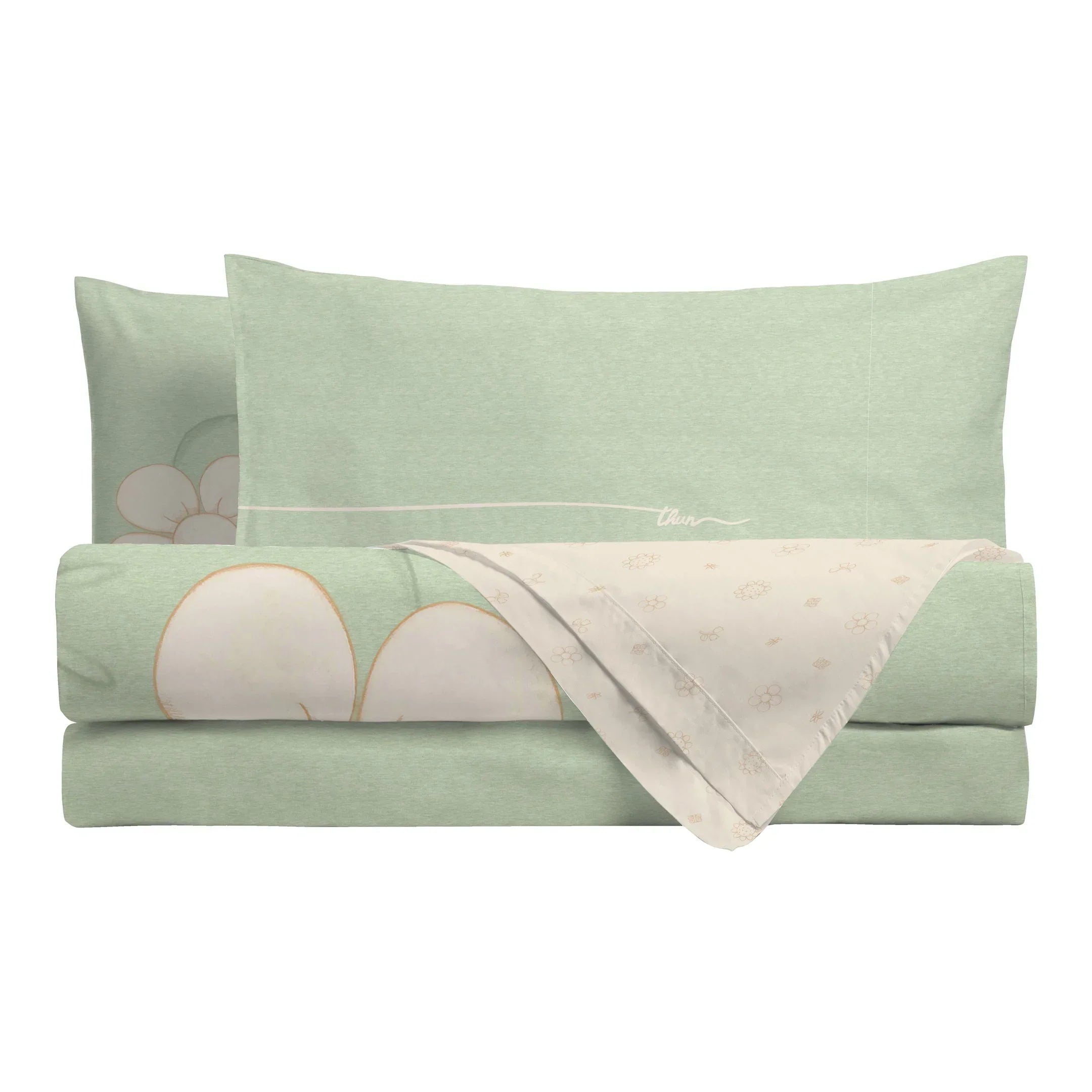 THUN Parure Copripiumino Matrimoniale Iconic Elegance Daisy Green B201072