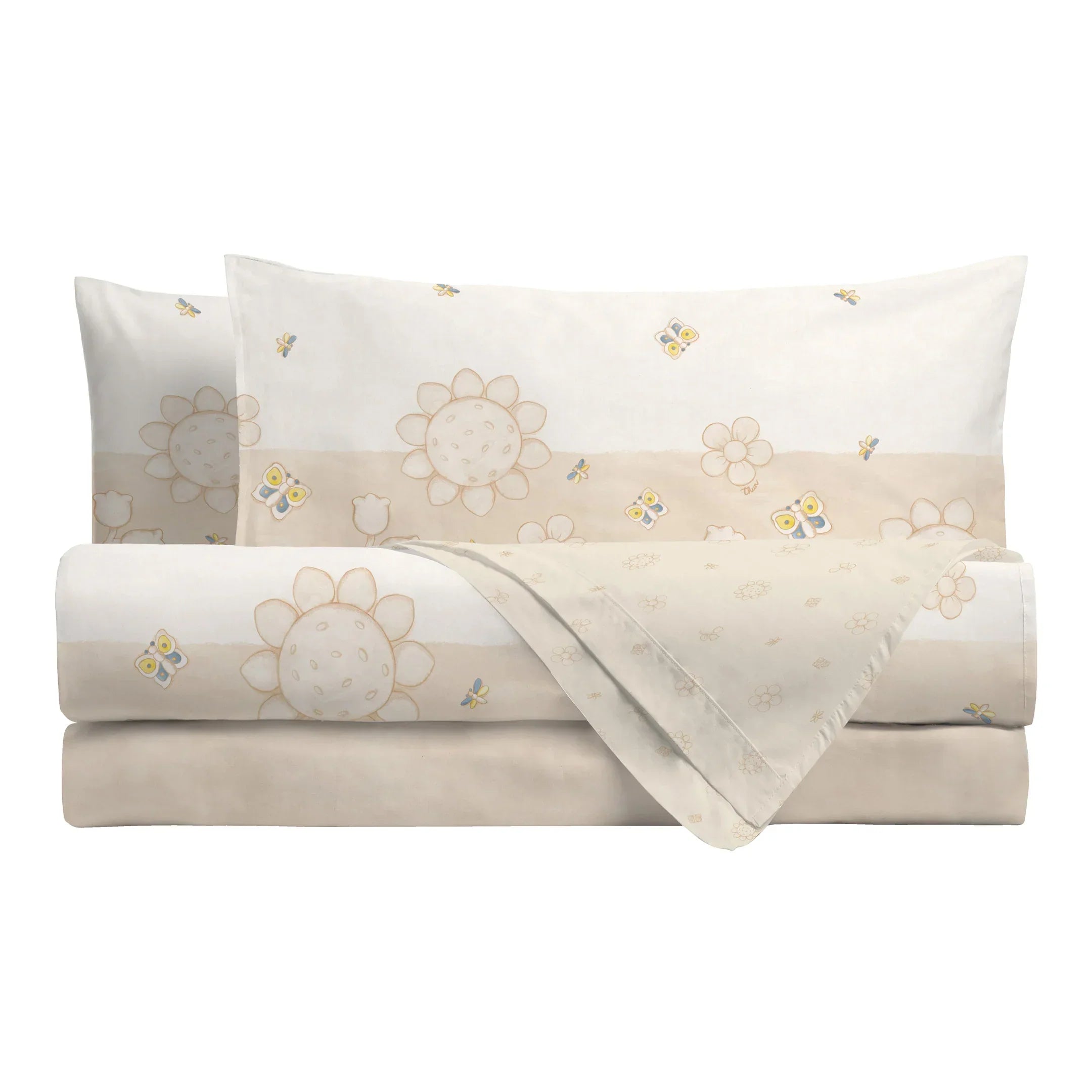 THUN Parure letto Copripiumino Singolo in Cotone Elegance Beige B201050