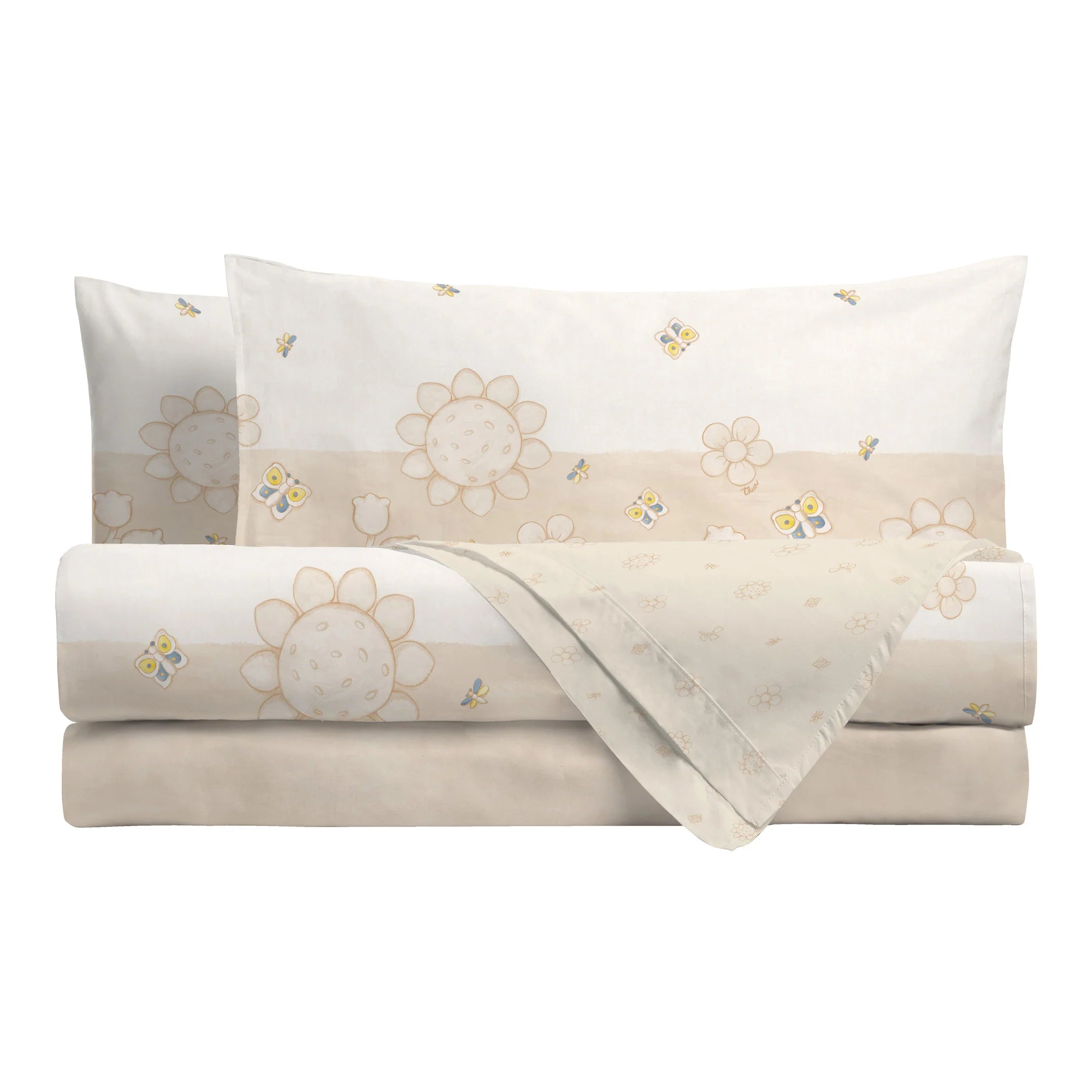 THUN® Parure Copripiumino Matrimoniale stampa digitale letto Elegance Beige