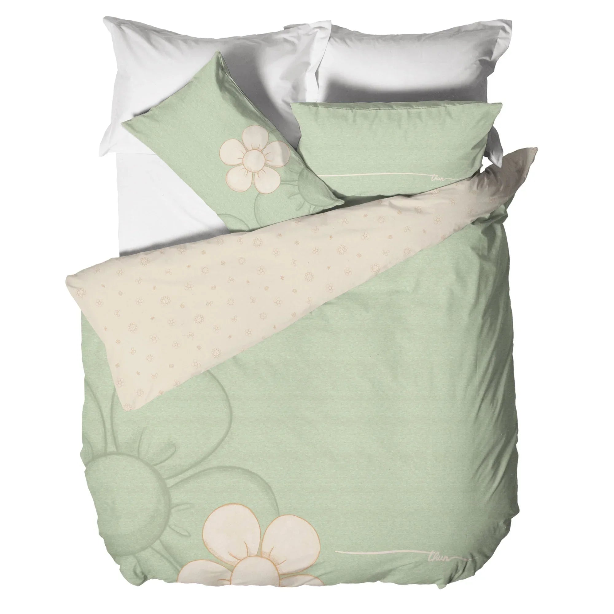 THUN Parure Copripiumino Matrimoniale Iconic Elegance Daisy Green B201072