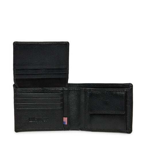 Blauer Portafoglio nero in pelle portamonete e carte - slot Card Uomo