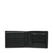 Blauer Portafoglio nero in pelle portamonete e carte - slot Card Uomo