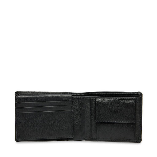 Blauer Portafoglio nero in pelle portamonete e carte - slot Card Uomo