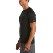 Nike Swim T-Shirt Short Sleeve Hydrogu NESSA586 Tessuto Tecnico Nero Uomo