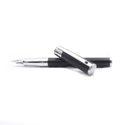 S.t.dupont penna stilografica fountain pen initial cromo e nero 260204