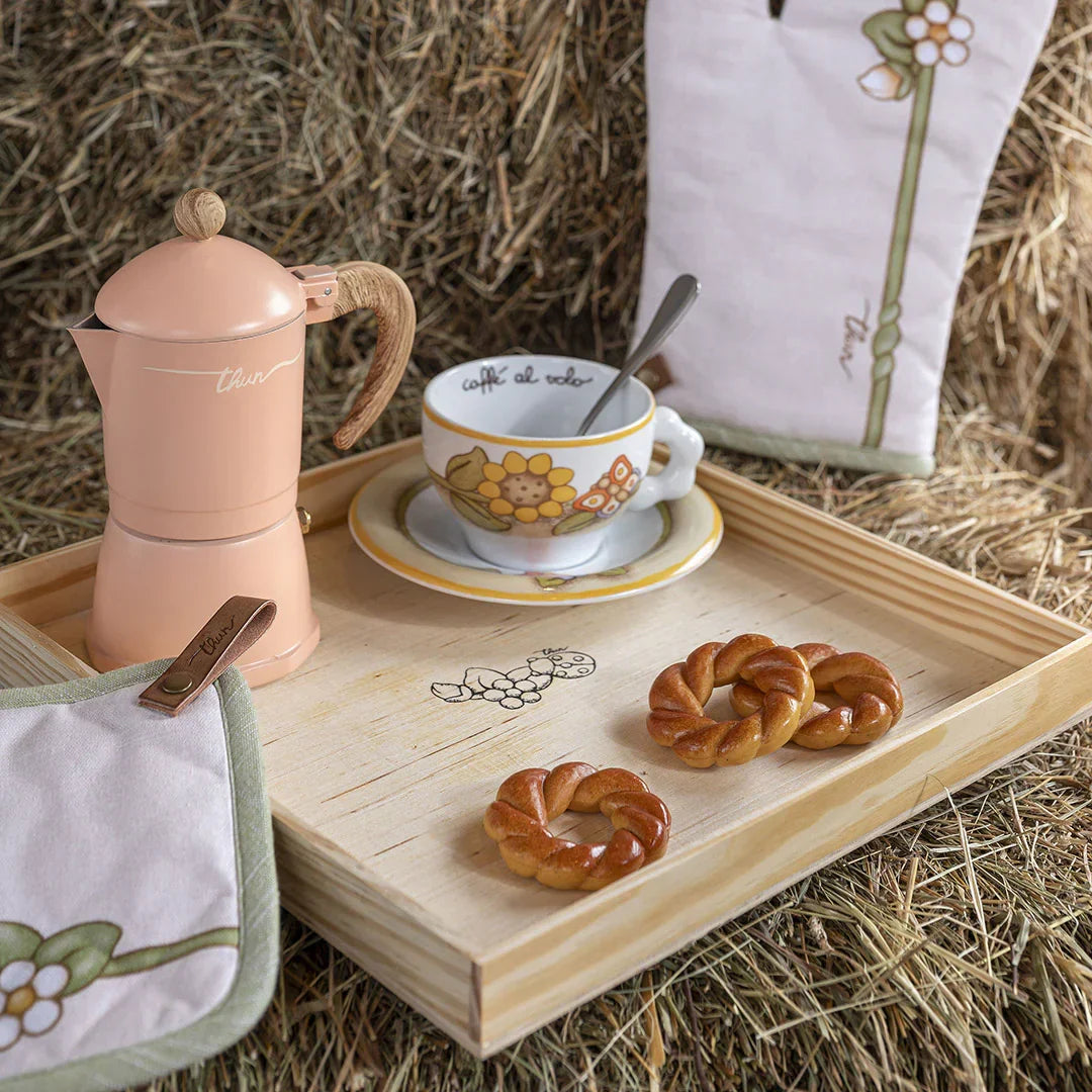 THUN Set regalo cucina Vassoio Guantone Grembiule e Presina Country Bloom Beige B101114